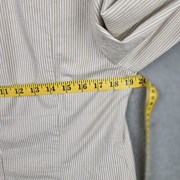 INC International Concepts Jacket Blazer Women L Tan White Stripe Casual Stretch - Picture 11 of 16